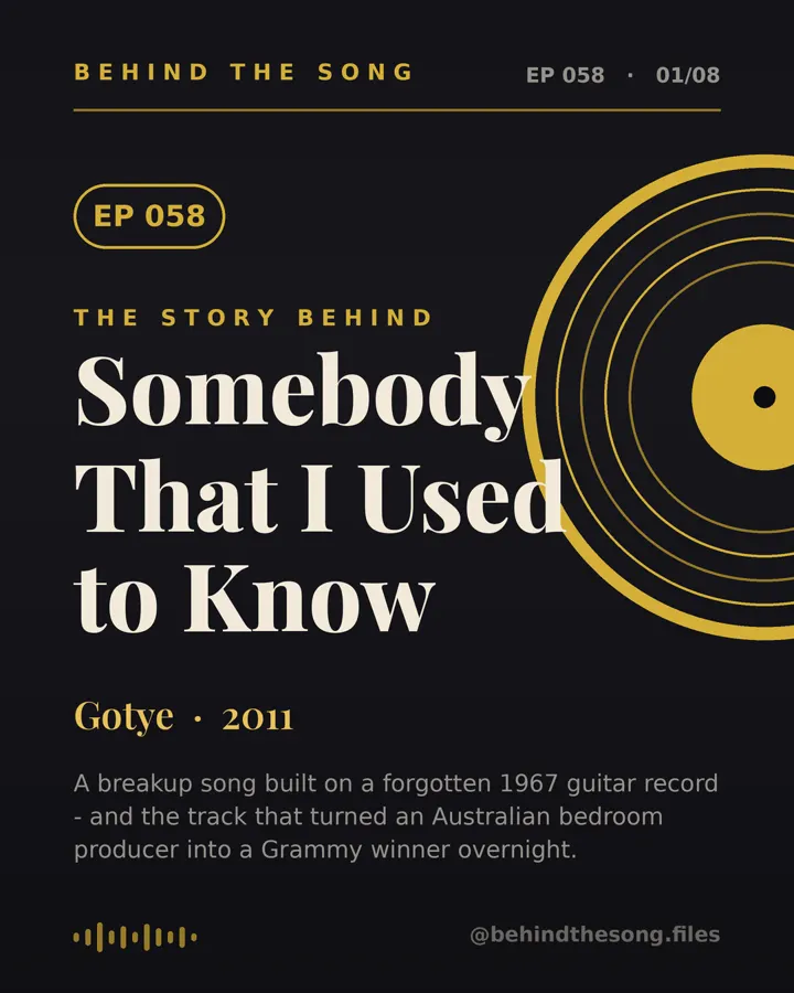 Somebody That I Used to Know by Gotye - Behind The Song